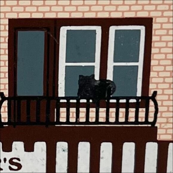 Vintage 1991 The Cat's Meow Osbahr's Upholstery Series IX Wooden Shelf Sitter - Picture 4 of 7